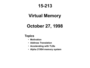 15-213 Virtual Memory October 27, 1998 Topics