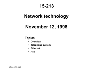 15-213 Network technology November 12, 1998 Topics