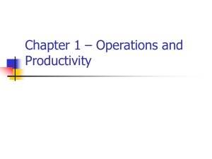 Chapter 1 – Operations and Productivity
