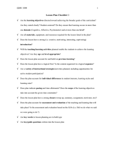EBW 1999 1 Lesson Plan Checklist