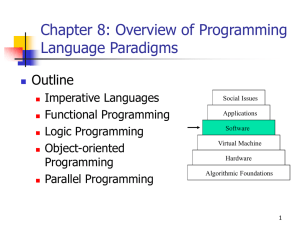 Chapter 8: Overview of Programming Language Paradigms Outline