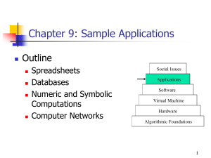 Chapter 9: Sample Applications Outline Spreadsheets Databases
