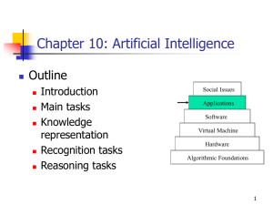 Chapter 10: Artificial Intelligence Outline Introduction Main tasks