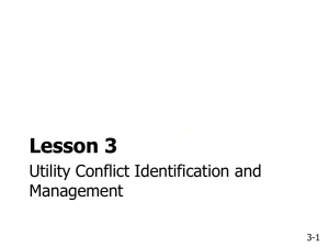 Lesson 3 Utility Conflict Identification and Management 3-1