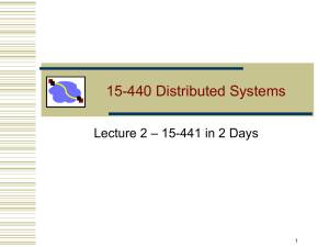 15-440 Distributed Systems – 15-441 in 2 Days Lecture 2 1