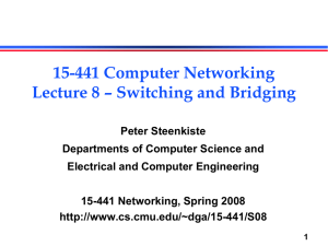 15-441 Computer Networking Lecture 8 – Switching and Bridging