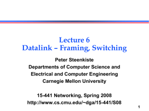 Lecture 6 Datalink – Framing, Switching