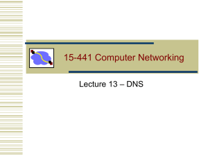 15-441 Computer Networking – DNS Lecture 13