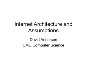 Internet Architecture and Assumptions David Andersen CMU Computer Science
