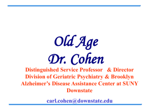 Old Age Dr. Cohen