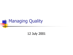 Managing Quality 12 July 2001