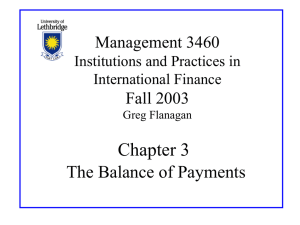 Chapter 3 The Balance of Payments Management 3460 Fall 2003