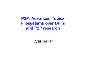 P2P: Advanced Topics Filesystems over DHTs and P2P research Vyas Sekar