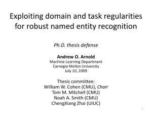 Exploiting domain and task regularities for robust named entity recognition