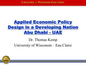 Applied Economic Policy Design in a Developing Nation Abu Dhabi - UAE