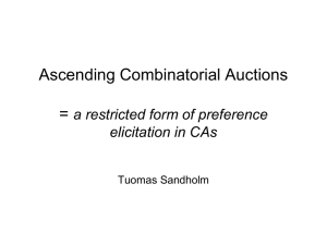 Ascending Combinatorial Auctions = a restricted form of preference elicitation in CAs