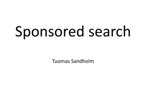 Sponsored search Tuomas Sandholm