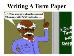 Writing A Term Paper