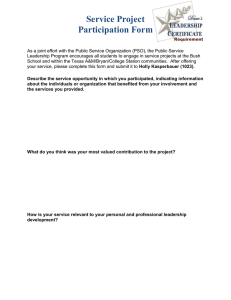 Service Project Participation Form