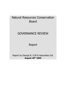 Natural Resources Conservation Board  GOVERNANCE REVIEW
