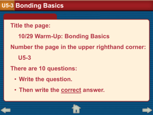 Bonding Basics