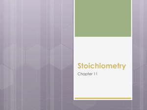 Stoichiometry Chapter 11