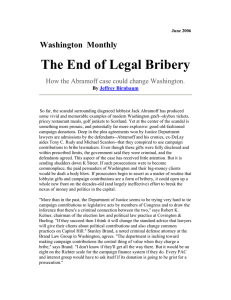 The End of Legal Bribery  Washington  Monthly