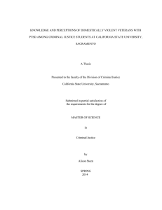 KNOWLEDGE AND PERCEPTIONS OF DOMESTICALLY VIOLENT VETERANS WITH