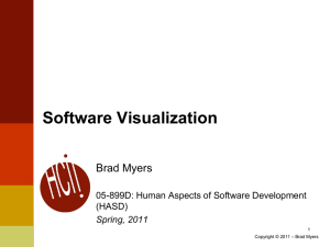 Software Visualization Brad Myers 05-899D: Human Aspects of Software Development (HASD)