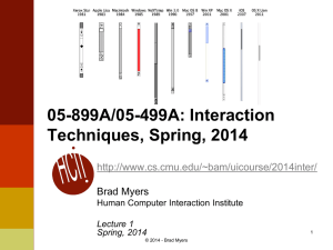 05-899A/05-499A: Interaction Techniques, Spring, 2014  Brad Myers