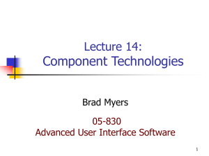 Component Technologies Lecture 14: Brad Myers 05-830
