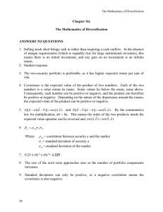 Chapter Six  The Mathematics of Diversification ANSWERS TO QUESTIONS