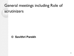 General meetings including Role of scrutinizers ©  Savithri Parekh 1