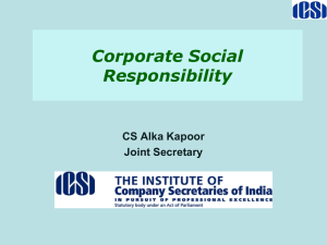 Corporate Social Responsibility CS Alka Kapoor Joint Secretary