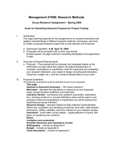 Management 2700B: Research Methods – Spring 2005 Group Research Assignment