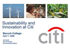 Sustainability and Innovation at Citi Baruch College April 1, 2008