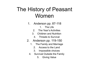 The History of Peasant Women 1. Anderson pp. 87-118