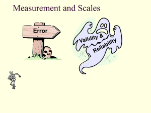 Measurement and Scales Error