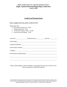 Eight Annual Financial Reporting Conference  Credit Card Payment Form