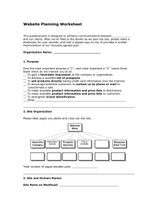 Website Planning Worksheet