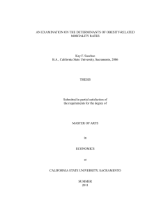 AN EXAMINATION ON THE DETERMINANTS OF OBESITY-RELATED MORTALITY RATES Kay F. Saechao