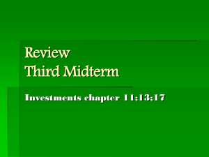 Review Third Midterm Investments chapter 11;13;17