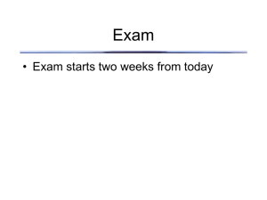 Exam • Exam starts two weeks from today