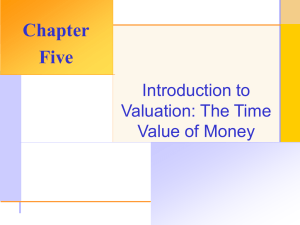 Chapter Five Introduction to Valuation: The Time