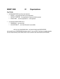 MGMT 3080 01 Organizations Key Points