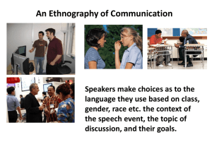 An Ethnography of Communication