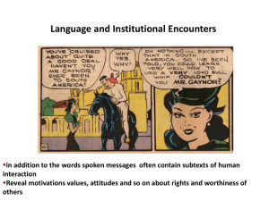 Language and Institutional Encounters