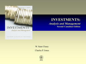 INVESTMENTS: Analysis and Management Second Canadian Edition W. Sean Cleary