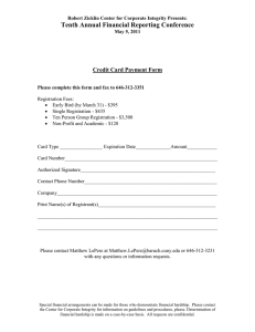 Tenth Annual Financial Reporting Conference  Credit Card Payment Form