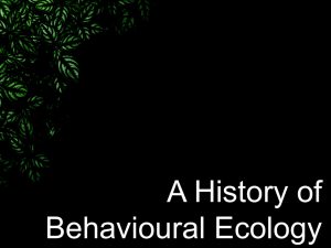 A History of Behavioural Ecology